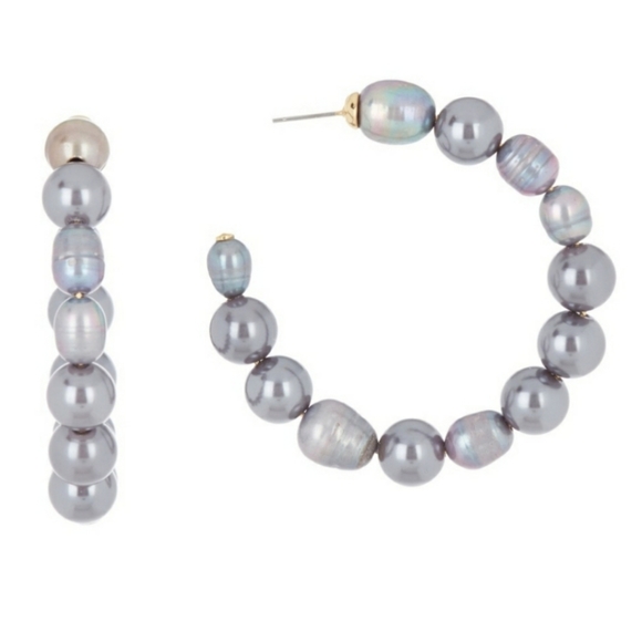 BaubleBar Jewelry - BaubleBar Keshi Pearl Full Hoop Earrings